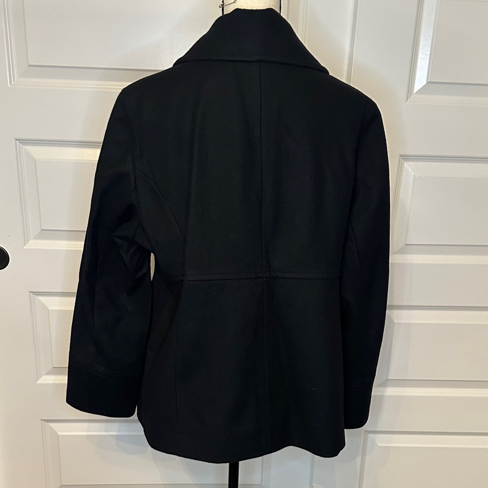 MICHAEL Michael Kors Black Double-Breasted Pea Coat - Picture 2 of 6